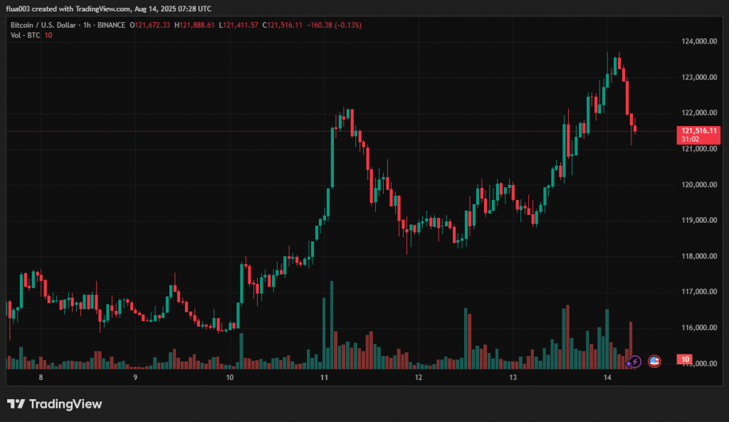 Годинний графік BTC/USD біржі Binance